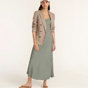 NWT JCrew Eco Cupro Slip Dress in Slate Green Size 4